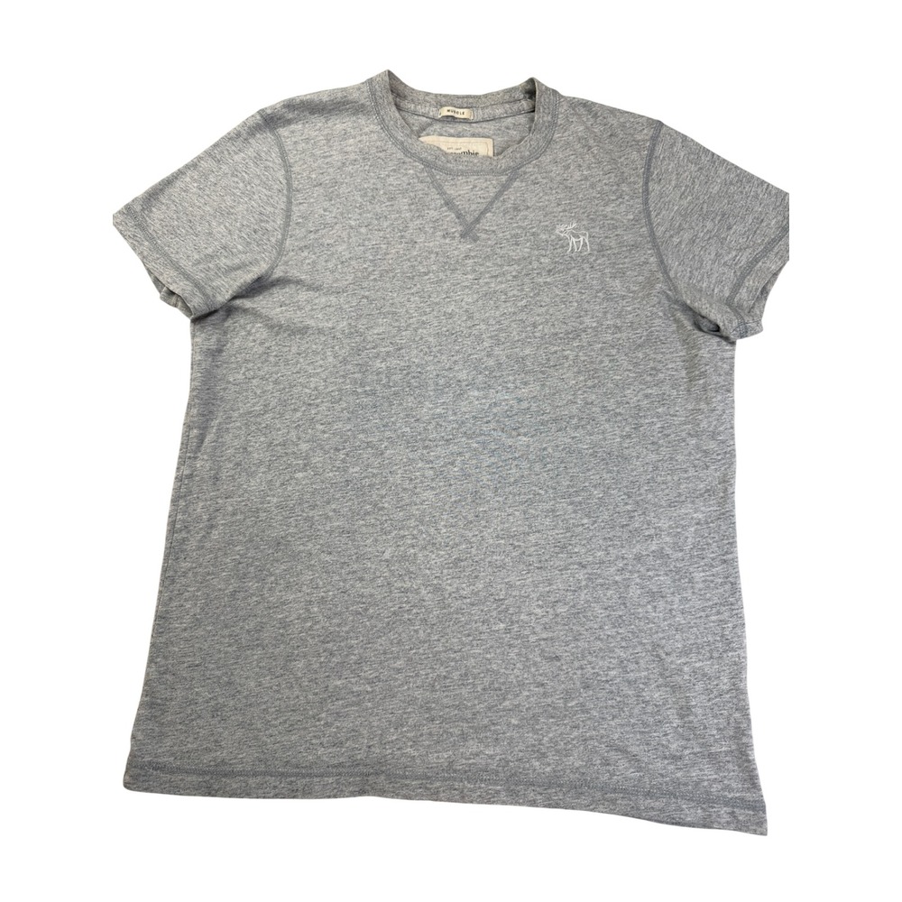 Abercrombie & Fitch Mens jXL Muscle Fit T-Shirt Heather Gray Y2K V neck